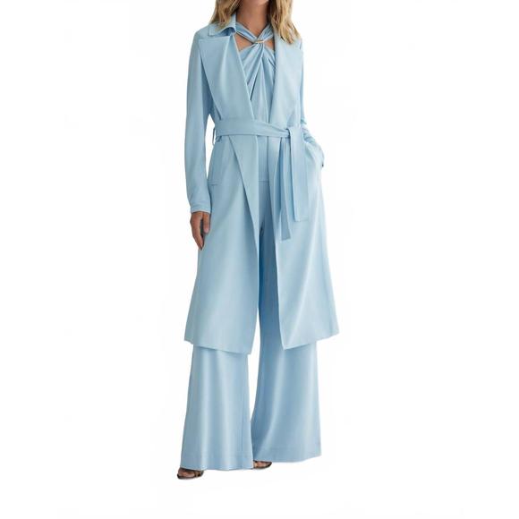 IRIS SETLAKWE Jackets & Blazers - NEW IRIS SETLAKWE matte jersey trench coat in ice blue